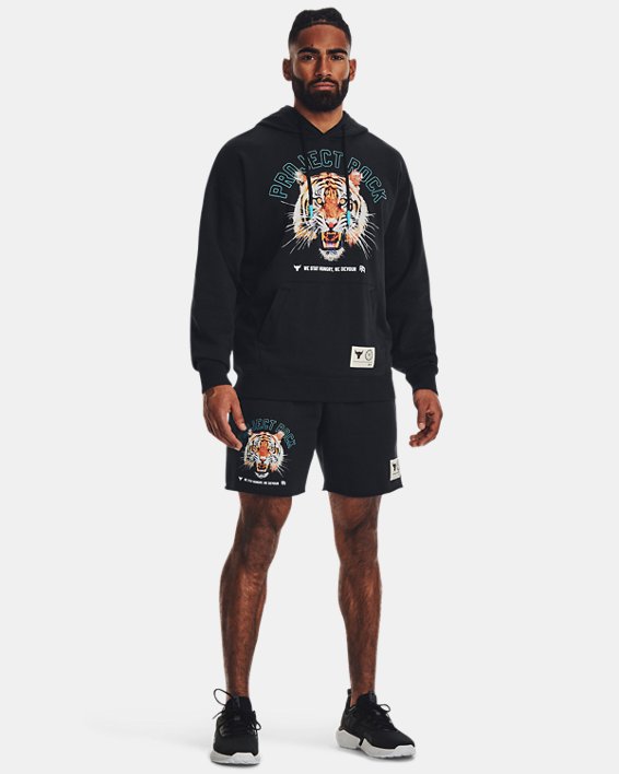 Men's Project Rock Rival Fleece Shorts, Black, pdpMainDesktop image number 2